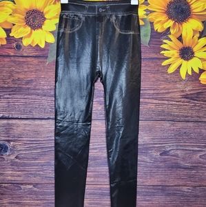 Leggins coated Shiny Jean print